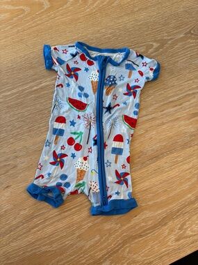 Little Sleepies 4th of July Shorty Romper | 3-6 Months
